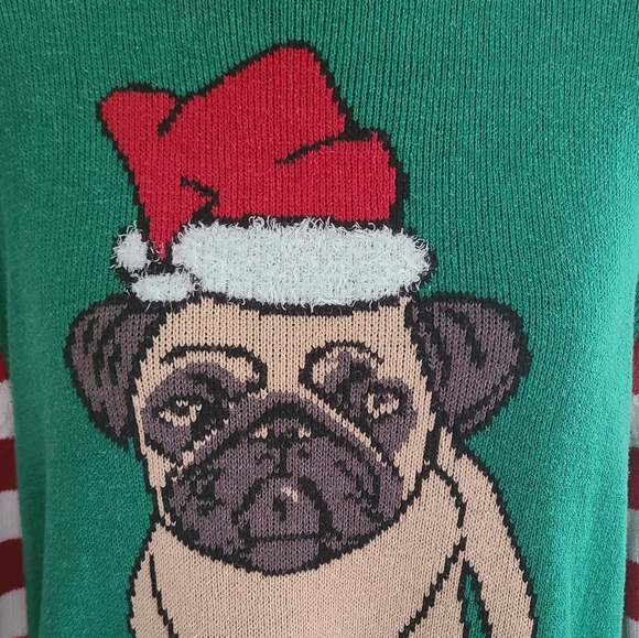 🎅PUG Ugly Christmas Sweater Holiday Sweater Size Large - Picture 3 of 8